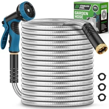 Advinski 100FT Garden Hose with 10-Function Nozzle - Lightweight, No-Kink, Durable
