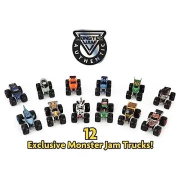 Monster Jam, Official 12-Pack of 1:64 Scale Die-Cast Monster Trucks for Boys and Girls, Kids Toys for Ages 4-6+, Amazon Exclusive