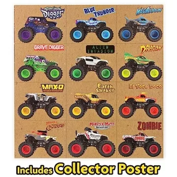 Monster Jam, Official 12-Pack of 1:64 Scale Die-Cast Monster Trucks for Boys and Girls, Kids Toys for Ages 4-6+, Amazon Exclusive