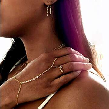 Elegant CZ Diamond Silver Hand Chain Jewelry for Women