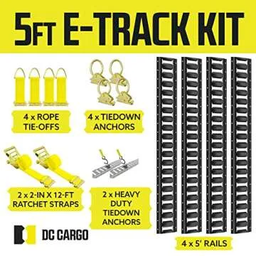 E Track Tie-Down Rail Kit with Heavy Duty Components