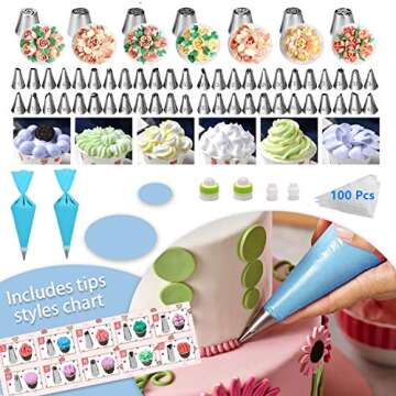 493 PCS Complete Cake Decorating Set with Turntable and Pans