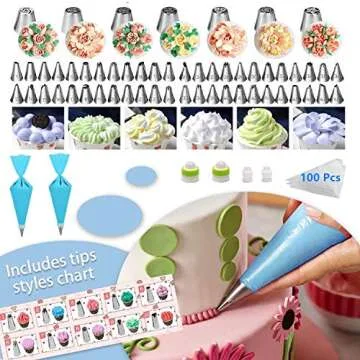 493 PCS Complete Cake Decorating Set with Turntable and Pans
