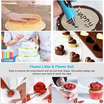 493 PCS Complete Cake Decorating Set with Turntable and Pans