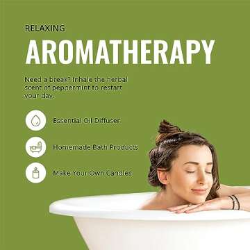 Lab Bulks Essential Oil Peppermint Essential Oil, 16 oz Bottle for Diffusers, House Cleaning, Candles, 1 Pack, Aromatherapy Oil