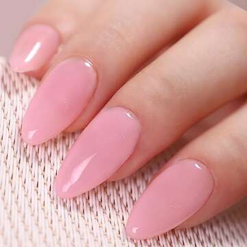 FANNEST Rubber Builder Gel Base Gel Nail Polish Set 2pcs*15ml, Rubber Base Coat Gel Kit,Sheer Nude Pink Color Nail Polish, LED/UV Soak Off for Nail