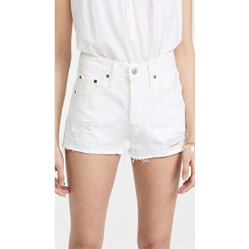 Levi's Women's Premium 501 Original Shorts in White - Size 25
