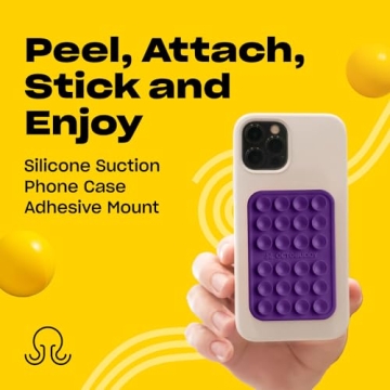 OCTOBUDDY - Silicone Suction Phone Case Adhesive Mount - Hands-Free, Strong Grip Holder for Selfies & Videos - Durable, Easy to Use - iPhone & Android Compatible - 2.25″ x 3.25″, Wisteria