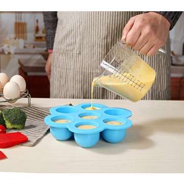 SAKOLLA Silicone Egg Bites Molds for Instant Pot Accessories,Fits Instant Pot 5,6,8 Qt Pressure Cooker, Reusable Food Storage Containers, Ice Cube Trays,Baby Food Container