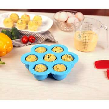 SAKOLLA Silicone Egg Bites Molds for Instant Pot Accessories,Fits Instant Pot 5,6,8 Qt Pressure Cooker, Reusable Food Storage Containers, Ice Cube Trays,Baby Food Container
