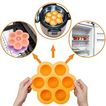 SAKOLLA Silicone Egg Bites Molds for Instant Pot Accessories,Fits Instant Pot 5,6,8 Qt Pressure Cooker, Reusable Food Storage Containers, Ice Cube Trays,Baby Food Container