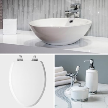 Mayfair Benton Toilet Seat - Elegant Chrome Hinges