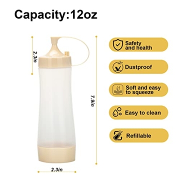 Versatile Qiuhome 12oz Squeeze Bottle for Condiments