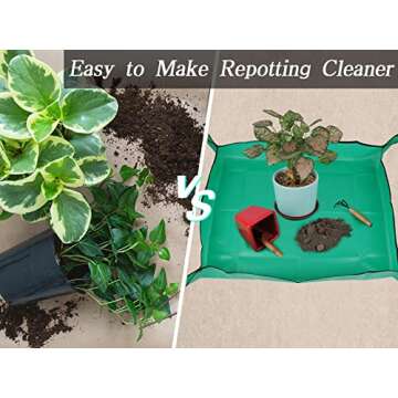 39.4" x 31.5" Large Plant Mats for Repotting, Waterproof Repotting Mat for Indoor Plants Potting Soi...
