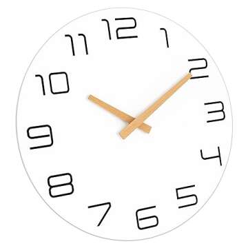 Lumuasky Modern 12 Inch Silent Wall Clock Ideal for Home