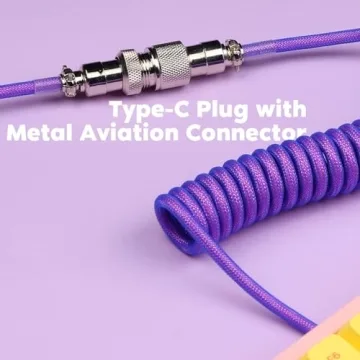 EPOMAKER 1.8m Coiled USB Type-C Cable for Keyboards