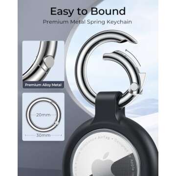 MRGLAS 4-Pack for Apple AirTag Holder, Air Tag Case with Keychain- Secure Fit, Easy Install, Waterproof TPU Shell with Anti-Scratch Metal Key Ring Clip, Airtag Accessories for GPS Item Finder Tracker