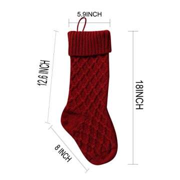 Haiteng Cable Knit Christmas Stockings for Holidays