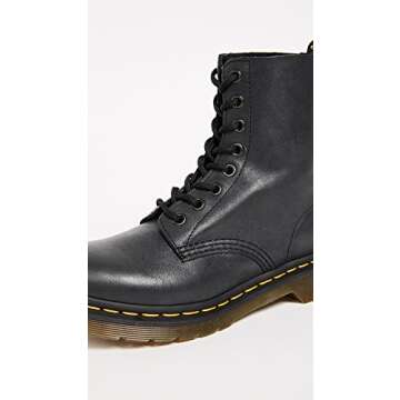 Dr. Martens, Women’s 1460 Pascal Virginia Leather 8 Eye Boot, Black, 7