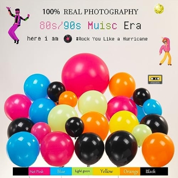 80s Music Theme Balloon Garland for Parties and Events