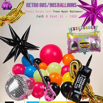 80s Music Theme Balloon Garland for Parties and Events