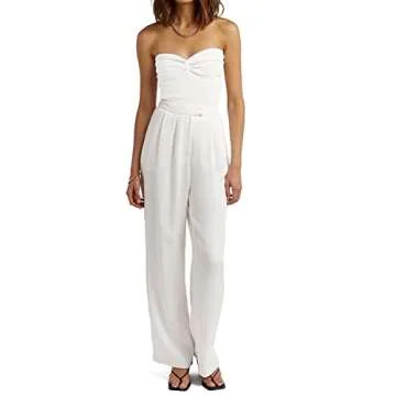 Womens Strapless Crop Top Sexy Sweetheart Neck Ribbed Knit Twisted Knot Front Scoop Underbust Sleeveless Y2K Crop Tube CamisoleTanks Top (Large, White)