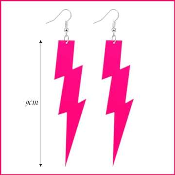 Hicarer 3 Pair 80s 90s Neon Earrings for Women Fluorescent Earring Retro Pendant Acrylic Drop Dangle...