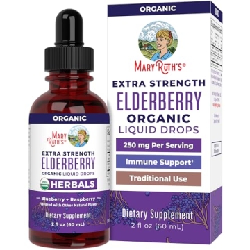 MaryRuth Organics Elderberry Syrup - Sugar-Free Immune Support for All Ages