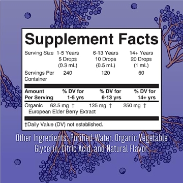 USDA Organic Elderberry Syrup Sugar-Free Immune Support