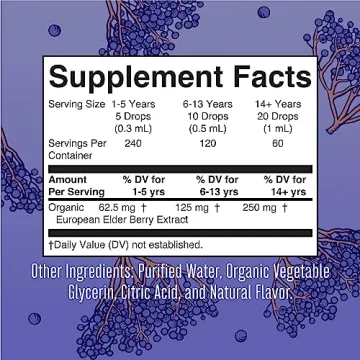 USDA Organic Elderberry Syrup Sugar-Free Immune Support
