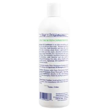 Chris Christensen Spectrum Ten Dog Conditioner, Groom Like a Professional, Gentle Cleansing, Leaves Coat Soft & Silky, Gorgeous Shine, Made in the USA, 473ml