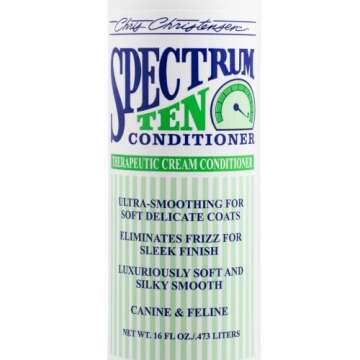 Chris Christensen Spectrum Ten Dog Conditioner, Groom Like a Professional, Gentle Cleansing, Leaves Coat Soft & Silky, Gorgeous Shine, Made in the USA, 473ml