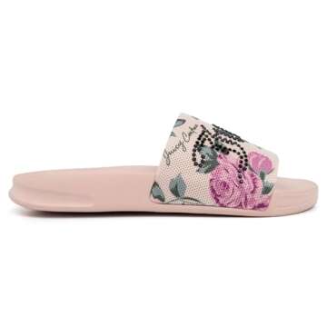 Juicy Couture Slide Sandals, Beach Flats for Women, Summer Shoes