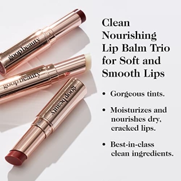 goop Beauty Lip Balm Trio for Moisturizing Chapped Lips