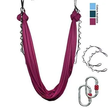 F.Life Aerial Silk Yoga Hammock Strater Kit -10 Yards For Flying Yoga (Burgundy)