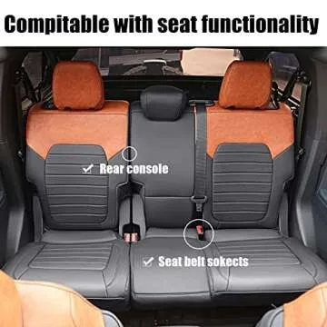 Mabett Seat Covers Full Protector with Backrest and Armrest for Ford Bronco Accessories 2021 2022 2023 2024 4-Door (Brown and Black)