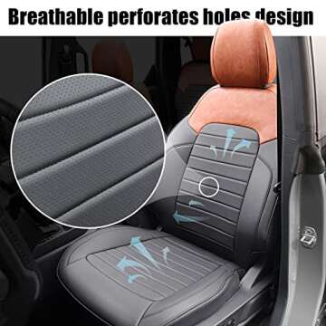 Mabett Seat Covers Full Protector with Backrest and Armrest for Ford Bronco Accessories 2021 2022 2023 2024 4-Door (Brown and Black)