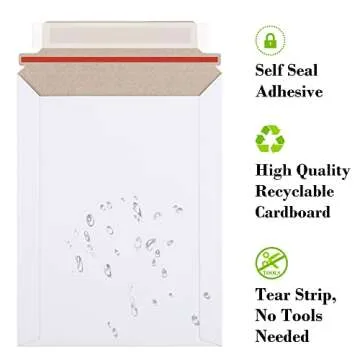 Poever 25 Pack Document Mailers - White Cardboard Envelopes