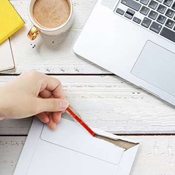 Poever 25 Pack Document Mailers - White Cardboard Envelopes