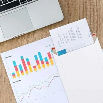 Poever 25 Pack Document Mailers - White Cardboard Envelopes