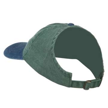 Stylish Pigment Dyed Ponytail Cap - Navy Dark Green OSFM for Fashion-Forward Individuals