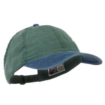 Pigment Dyed Ponytail Cap in Navy Dark Green for Trendsetters