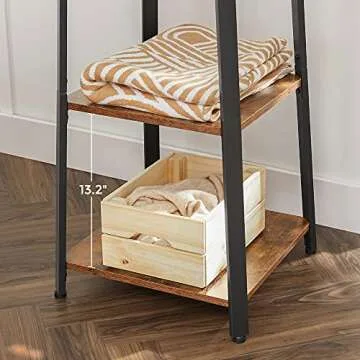 VASAGLE Coat Rack with 3 Shelves and Hooks for Entryway