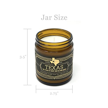 Jackson Vaughn Scented Texas Candle, Austin - Scents of Patchouli, Prairie Grass, Mexican Amber - 9oz Jar - 40 Hour Burn Time