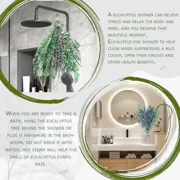 PAMDECOR 5 Kinds Eucalyptus for Shower,17" Natural Fresh Hanging Eucalyptus & Lavender Stems Real Eucalyptus Leaves Shower Decor Home Decor Aromatic Lavender Shower Plant (2 Pack Set - 17 inch)