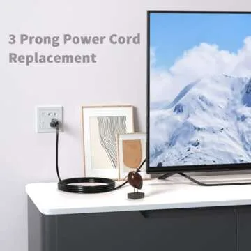 High Quality 3 Prong Power Cord Replacement Cable 6 Ft