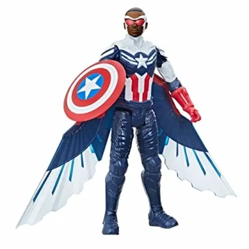 Marvel Titan Hero Series Avengers Captain America Action Figure, 12-Inch Toy, Includes Wings, for Ki...