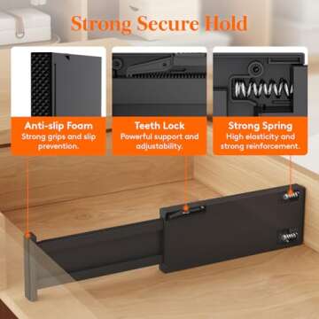 Lifewit 9 Pack Adjustable Drawer Dividers for Organizing