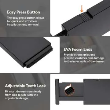 Lifewit 9 Pack Adjustable Drawer Dividers for Organizing