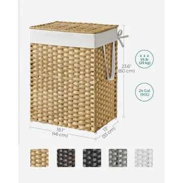 Compact SONGMICS Laundry Hamper with Lid & Handles